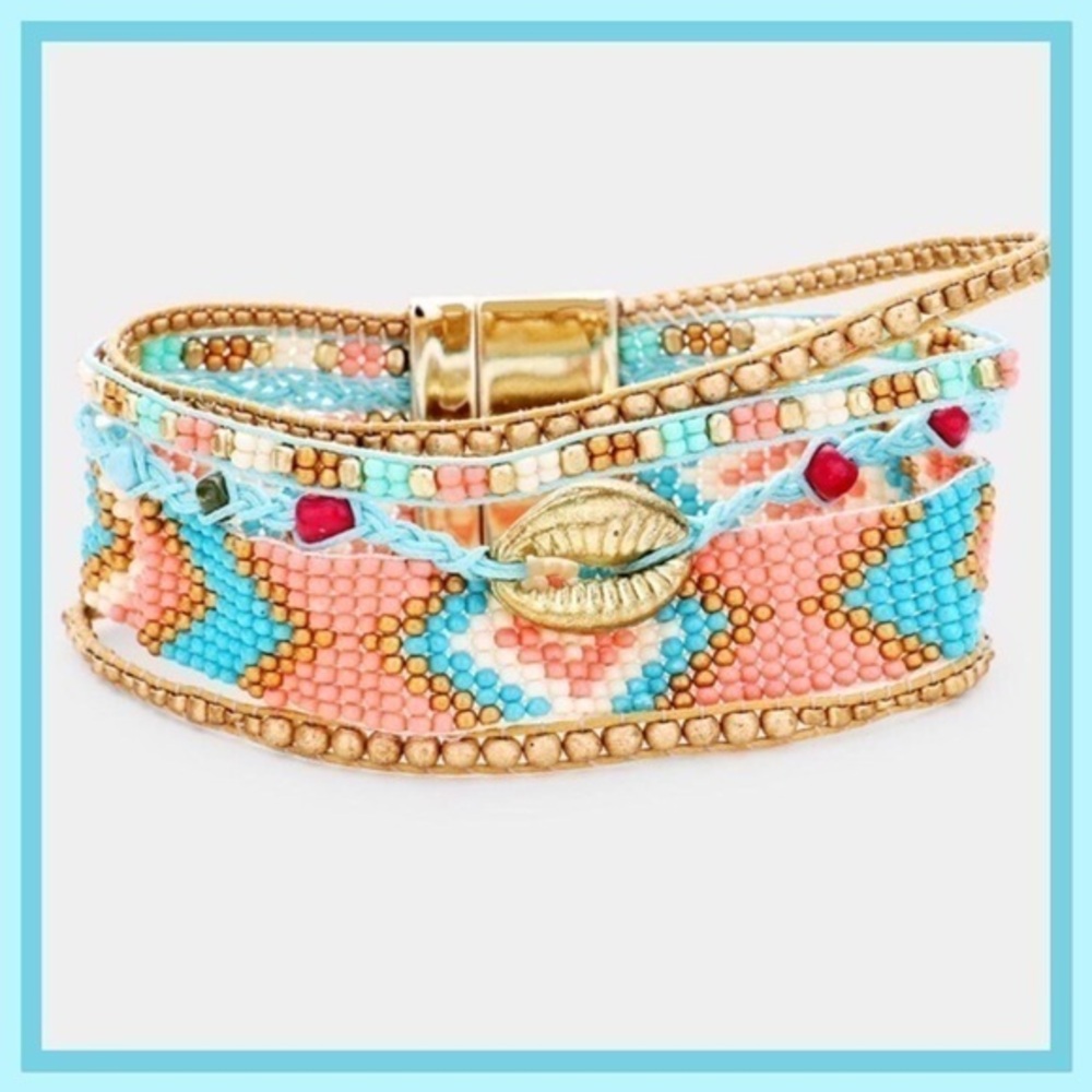 Bracelet puka beaded loom